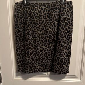 CAbi Black and Gray Leopard pencil skirt